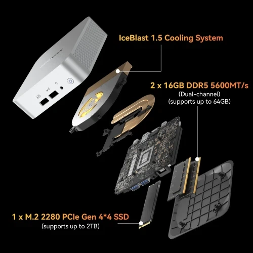 Неттоп GEEKOM A8, Silver, Ryzen 9 8945HS, 32Gb DDR5, 2Tb, 780M, Win11P (GMA8R98945HS-322T-EU) - Фото 2 Неттоп GEEKOM A8, Silver, Ryzen 9 8945HS, 32Gb DDR5, 2Tb, 780M, Win11P (GMA8R98945HS-322T-EU) - изображение 2