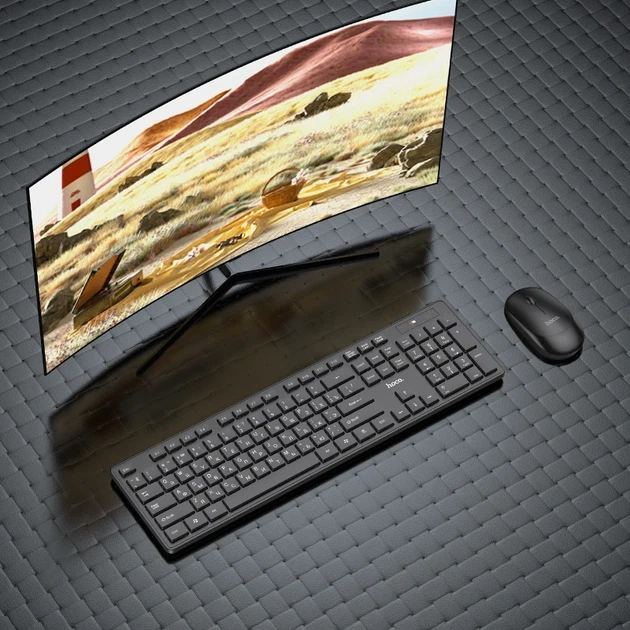 Комплект клавиатура и мышь HOCO GM17 беспроводной 1600 DPI ABS черный - изображение 8