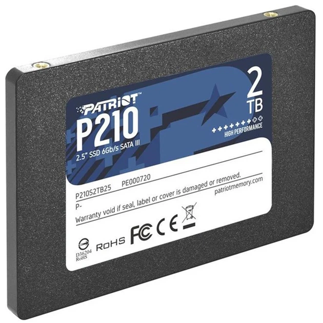 Накопитель SSD 2.5" Patriot P210 2TB SATA III 3D QLC 100,45x69,85x7 мм - Фото 4 Накопитель SSD 2.5" Patriot P210 2TB SATA III 3D QLC 100,45x69,85x7 мм - изображение 4