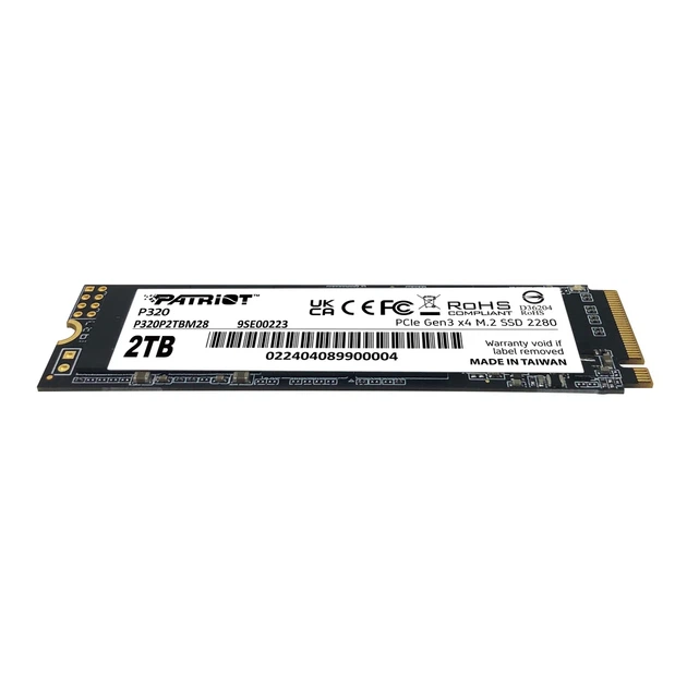 Накопитель SSD M.2 2TB Patriot P320 NVMe 2280 3000 МБ/с 3D TLC - Фото 3 Накопитель SSD M.2 2TB Patriot P320 NVMe 2280 3000 МБ/с 3D TLC - изображение 3