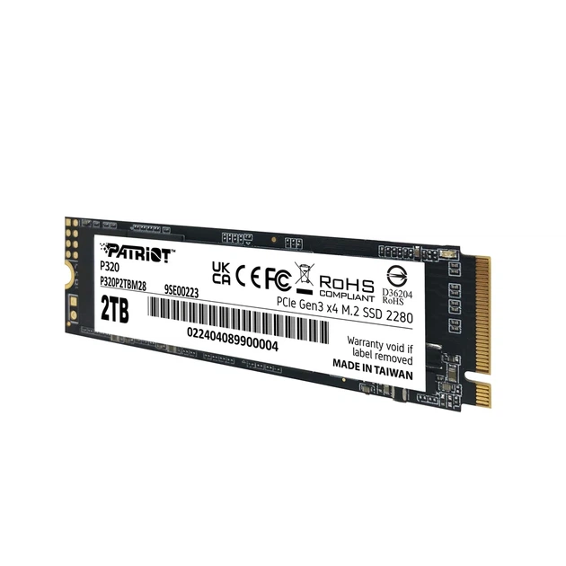 Накопитель SSD M.2 2TB Patriot P320 NVMe 2280 3000 МБ/с 3D TLC - Фото 5 Накопитель SSD M.2 2TB Patriot P320 NVMe 2280 3000 МБ/с 3D TLC - изображение 5
