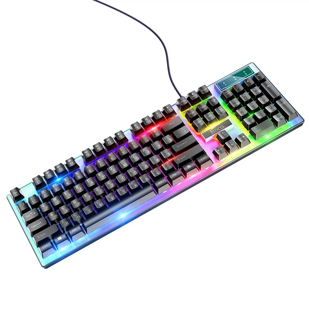 Ігровий комплект клавіатура та миша HOCO GM18 RGB 440х180х36 мм ABS Чорний - зображення 3