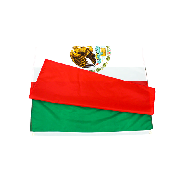 Мексиканський прапор, стяг Мексики 90*60 см з люверсами для флагштока, державний національний банер країни Мексика - зображення 3