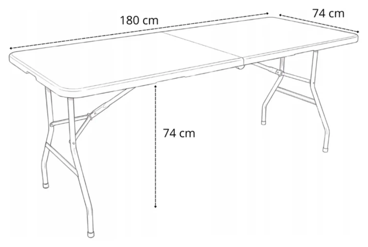 Розкладний стіл для кейтерингу FunFit 180x74 x 4 см Чорний (4900) (LEO_4900) - Фото 3 Розкладний стіл для кейтерингу FunFit 180x74 x 4 см Чорний (4900) (LEO_4900) - изображение 3