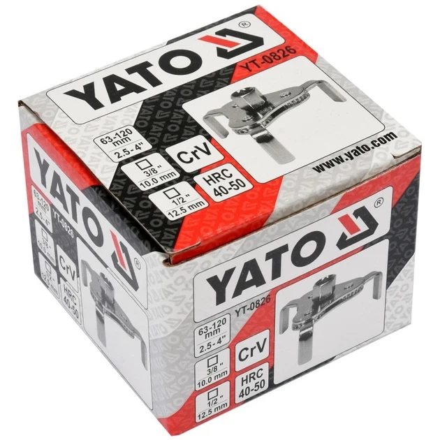 Ключ для снятия масляного фильтра YATO 63-120 мм трехлапый краб YT-0826 - Фото 6 Ключ для снятия масляного фильтра YATO 63-120 мм трехлапый краб YT-0826 - изображение 6