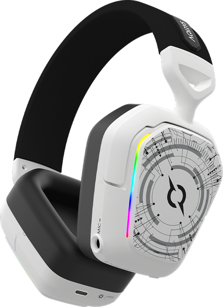 Zestaw słuchawkowy gamingowy AQIRYS ALNAIR Wireless ANC RGB White - obraz 14
