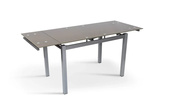 Стол раскладной Венди XS-1025 80x130x75 см закаленное стекло кофейный серый металл - Фото 2 Стол раскладной Венди XS-1025 80x130x75 см закаленное стекло кофейный серый металл - изображение 2