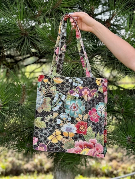 Гобеленовая сумка Limaso JAPAN003-SM35 34x35 см Черная 75% полиэстер, 22% хлопок, 3% акрил - Фото 2 Гобеленовая сумка Limaso JAPAN003-SM35 34x35 см Черная 75% полиэстер, 22% хлопок, 3% акрил - изображение 2