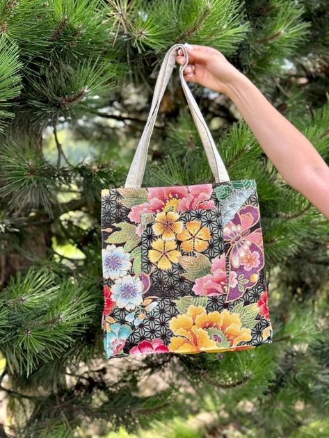 Гобеленовая сумка Limaso JAPAN003-SM35 34x35 см Черная 75% полиэстер, 22% хлопок, 3% акрил - Фото 6 Гобеленовая сумка Limaso JAPAN003-SM35 34x35 см Черная 75% полиэстер, 22% хлопок, 3% акрил - изображение 6