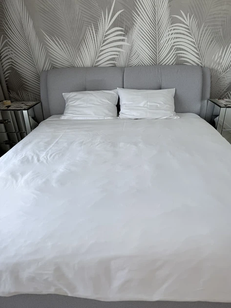 Постільний набір двоспальний SATIN WHITE 200x220 см 100% сатин білий - зображення 9