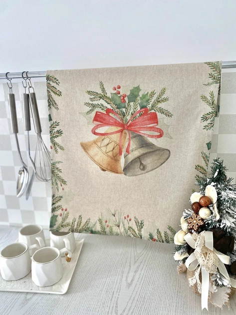 Набор кухонных полотенец Christmas Bells 45x65 см 100% хлопок Ассорти 2 шт. - Фото 5 Набор кухонных полотенец Christmas Bells 45x65 см 100% хлопок Ассорти 2 шт. - изображение 5