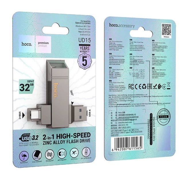 USB-флешка Hoco UD15 32GB USB 3.2 Grey (6942007611565) - зображення 7