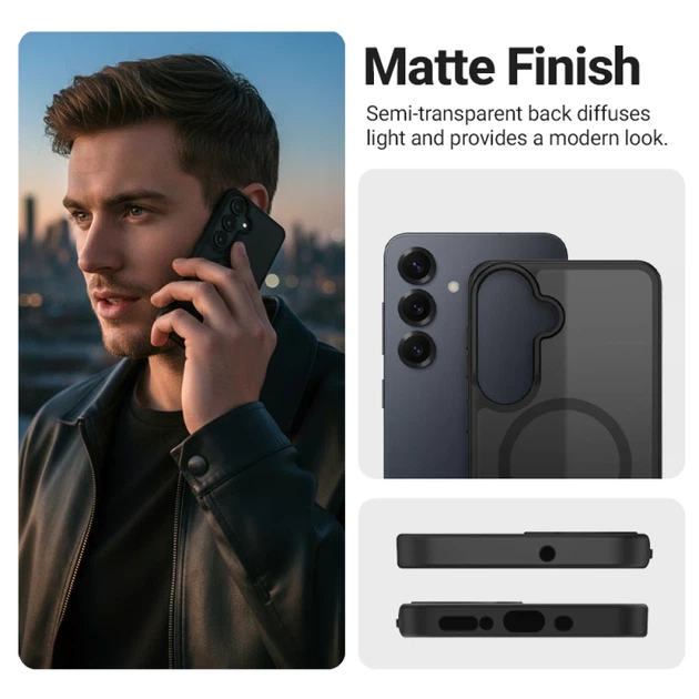 Etui do smartfona Samsung Galaxy S26+ Crong Hybrid Matte Magnetic Black (CRGHMMSGS26PBLK) - Zdjęcie 4 Etui do smartfona Samsung Galaxy S26+ Crong Hybrid Matte Magnetic Black (CRGHMMSGS26PBLK) - obraz 4