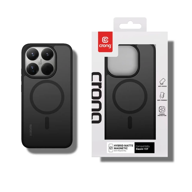 Чехол Crong Hybrid Matte Magnetic для Xiaomi 15T Black (CRGHMMXM15TBLK) - Фото 6 Чехол Crong Hybrid Matte Magnetic для Xiaomi 15T Black (CRGHMMXM15TBLK) - изображение 6