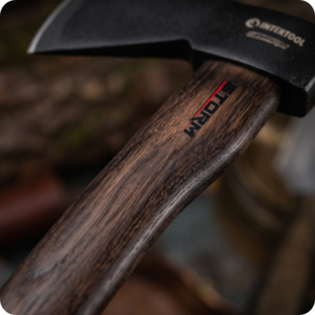 Топор 1000 г, карбонизированная ручка, 48-57 HRC STORM INTERTOOL HT-0269 - изображение 4