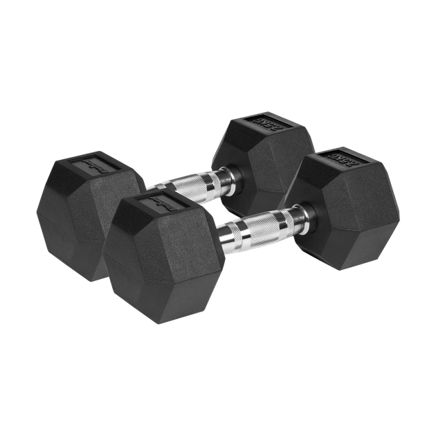 Гумовані чавунні гантелі Rebel HEX 2x7,5 кг - изображение 2