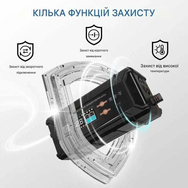 Зарядний пристрій ECO-WORTHY 12/24 В 20 А для автомобільних акумуляторів AGM GEL LiFePO4 - Фото 5 Зарядний пристрій ECO-WORTHY 12/24 В 20 А для автомобільних акумуляторів AGM GEL LiFePO4 - изображение 5