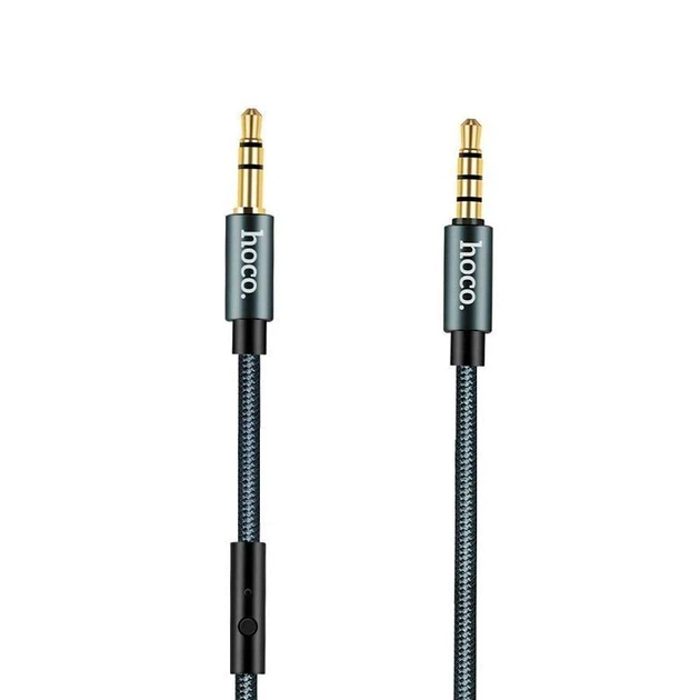 Кабель для аудио Hoco 3.5mm AUX с микрофоном 1 м Металлический серый (UPA04) - Фото 4 Кабель для аудио Hoco 3.5mm AUX с микрофоном 1 м Металлический серый (UPA04) - изображение 4