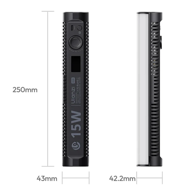 Лампа Ulanzi B15RGB 15W Tube Light LED 250x43x42,2 мм ABS Чёрная - изображение 8
