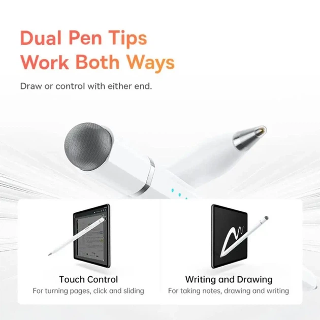 Стилус 2-в-1 Baseus Wise Writing HN1 проводной зарядка Moon White с Type-C кабелем 19 г - Фото 6 Стилус 2-в-1 Baseus Wise Writing HN1 проводной зарядка Moon White с Type-C кабелем 19 г - изображение 6