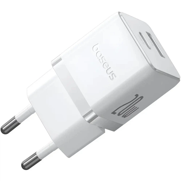 Сетевое зарядное устройство Baseus Palm C+U 20W USB Type-A Type-C белое - Фото 1 Сетевое зарядное устройство Baseus Palm C+U 20W USB Type-A Type-C белое - изображение 1