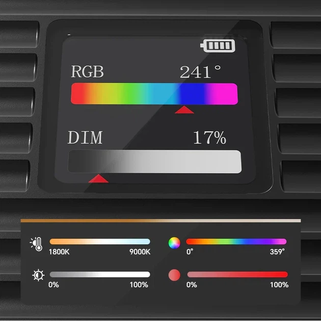 Накамерное светло Ulanzi K20 RGB 20W светодиодное 158x86x42,5 мм пластик черное - изображение 11