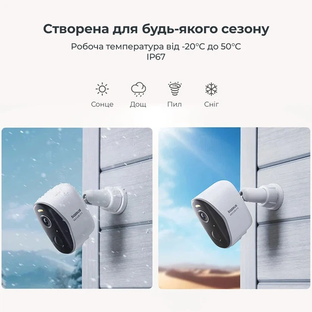 IP-камера Baseus N1 2K Wi-Fi вулична 145° ABS-пластик біла - зображення 10