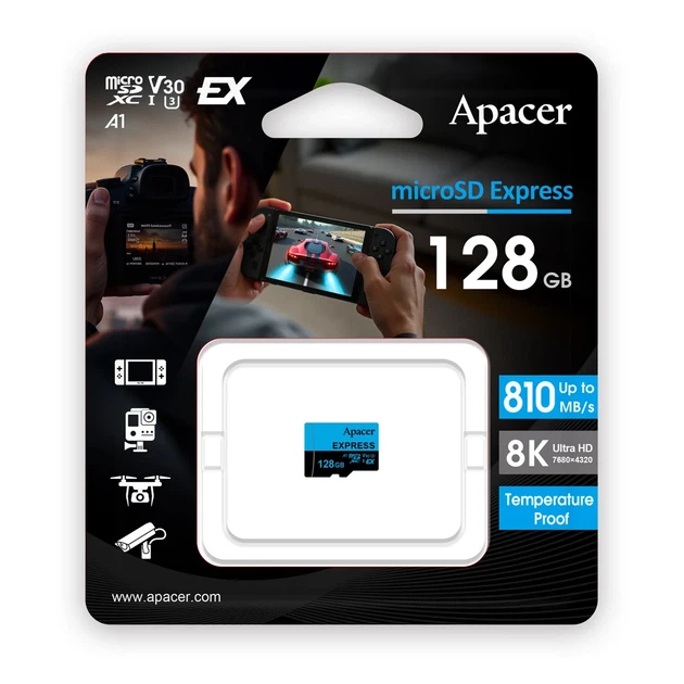 Карта пам'яті microSDXC Apacer Express 128GB UHS-I U3 V30 A1 15x11x1 мм Пластик - зображення 2