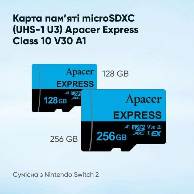 Карта пам'яті microSDXC Apacer Express 128GB UHS-I U3 V30 A1 15x11x1 мм Пластик - зображення 3