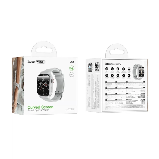 Смарт-годинник HOCO Y33 2,01" Bluetooth 5.3 Silver 200 mAh - Фото 2 Смарт-годинник HOCO Y33 2,01" Bluetooth 5.3 Silver 200 mAh - зображення 2