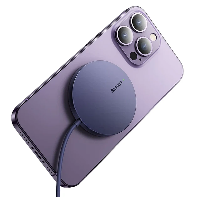 Бездротовий зарядний пристрій Simple Mini3 15W алюміній Dusty Purple - Фото 5 Бездротовий зарядний пристрій Simple Mini3 15W алюміній Dusty Purple - зображення 5