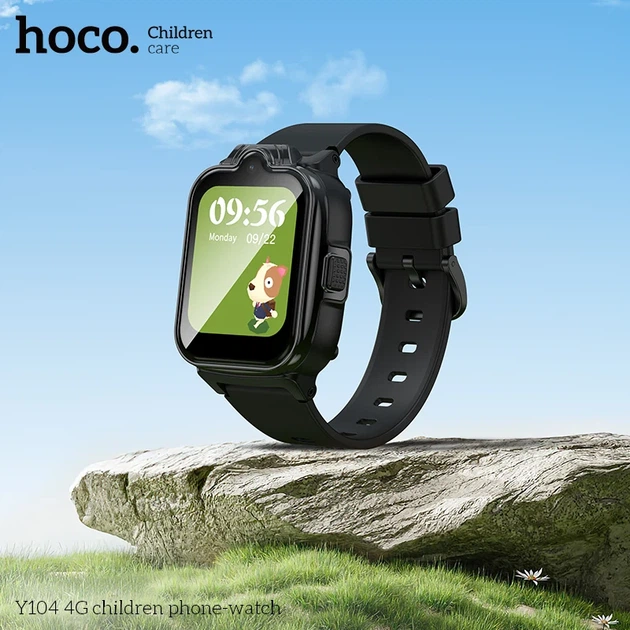 Дитячий смарт-годинник Hoco Y104 42mm 4G GPS чорний - Фото 3 Дитячий смарт-годинник Hoco Y104 42mm 4G GPS чорний - зображення 3