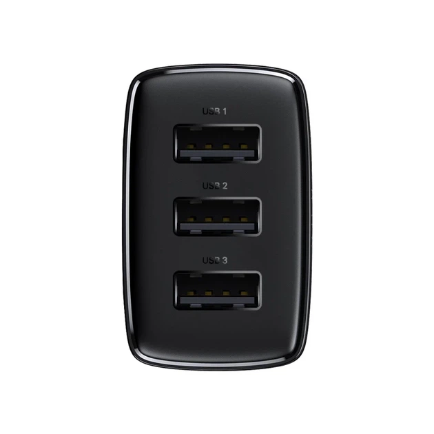Мережевий зарядний пристрій Baseus Compact Charger 3U 17W Чорний 6,4 см Пластик - Фото 4 Мережевий зарядний пристрій Baseus Compact Charger 3U 17W Чорний 6,4 см Пластик - зображення 4