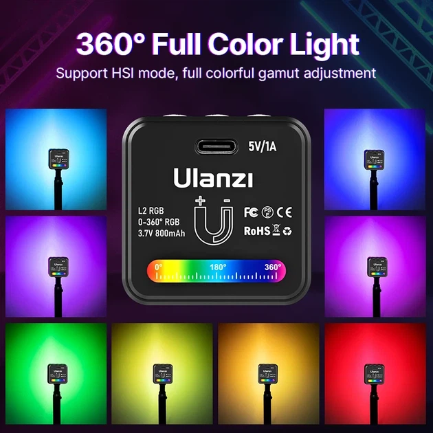 Видеосвет Ulanzi Vijim L2 RGB COB 4W LED Чёрный 70 г - изображение 16