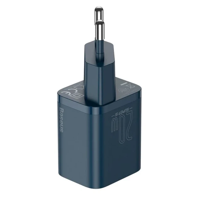 Мережевий зарядний пристрій Baseus Super Si Quick Charger 20 Вт USB Type-C Синій - Фото 4 Мережевий зарядний пристрій Baseus Super Si Quick Charger 20 Вт USB Type-C Синій - зображення 4