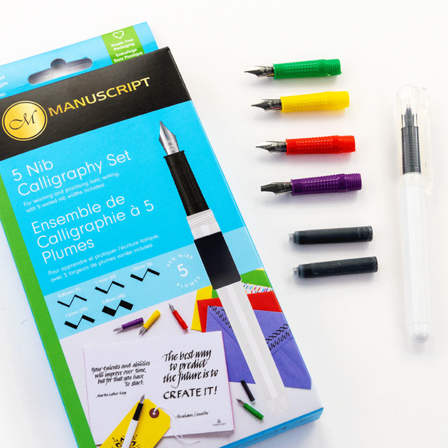 Набір для каліграфії 5 Nib Calligraphy Set (5 пер 2 картриджи) Manuscript - Фото 5 Набір для каліграфії 5 Nib Calligraphy Set (5 пер 2 картриджи) Manuscript - зображення 5