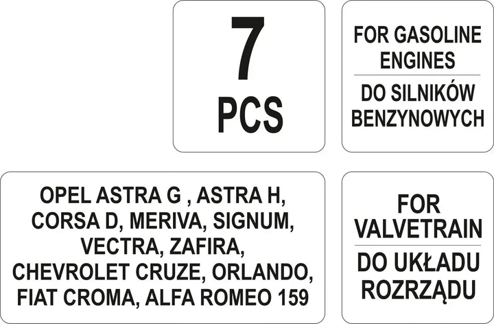 Набір фіксаторів ГРМ YATO для OPEL 1.4-1.8 16V 7 шт YT-06005 - зображення 5