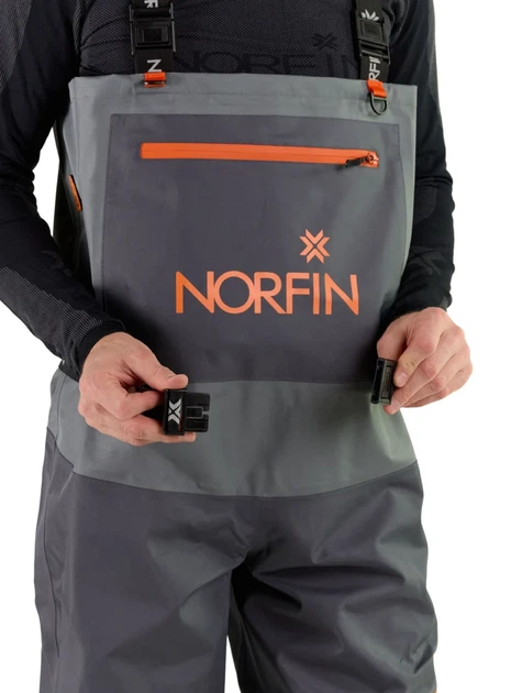 Полукомбинезон заброд Norfin PILOT STOCKINGFOOT серый мембранный One Size - изображение 8