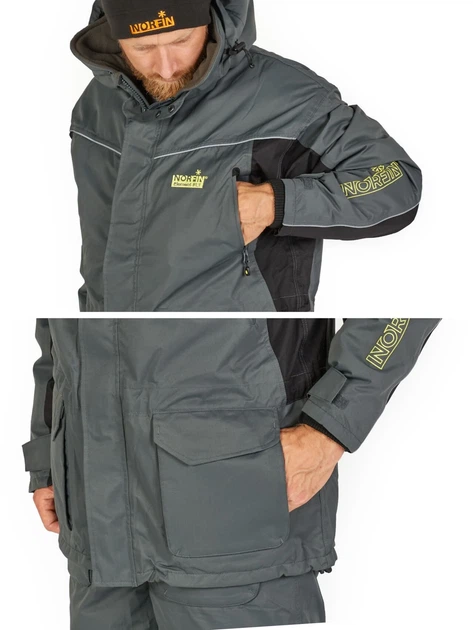 Костюм зимний Norfin ELEMENT FLT 01 S NORTEX BREATHABLE серый водонепроницаемый 6000 мм - Фото 5 Костюм зимний Norfin ELEMENT FLT 01 S NORTEX BREATHABLE серый водонепроницаемый 6000 мм - изображение 5