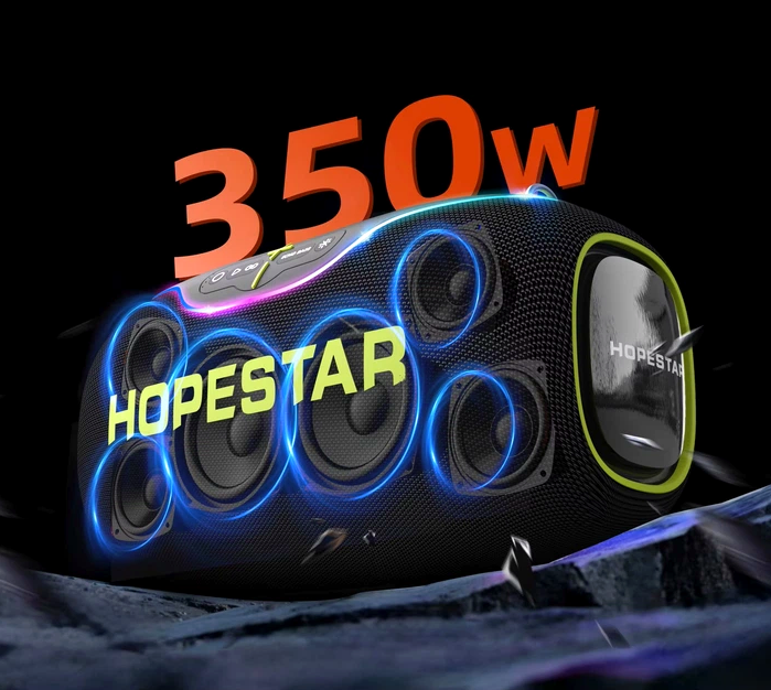Портативная Bluetooth колонка 350Вт 30000мАч IPX6 USB черная Hopestar A80 - изображение 10