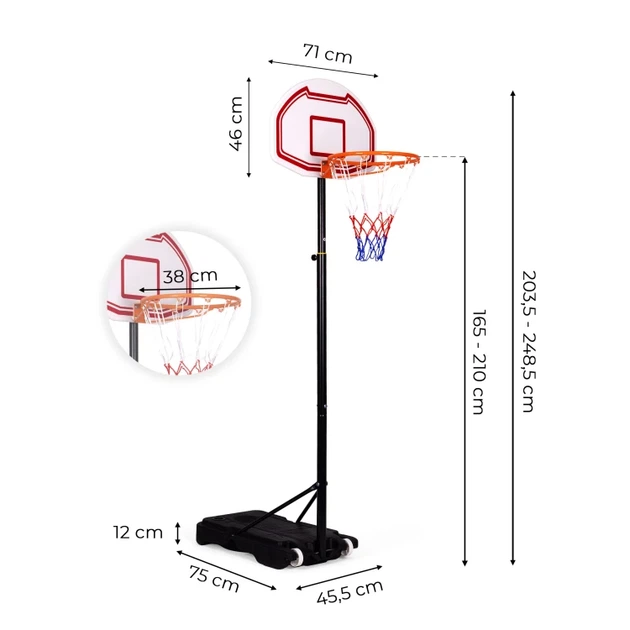 Kosz do koszykówki MovePro Regulowana wysokość 165 - 210 cm QSG-S018 (5905817009831) - Zdjęcie 6 Kosz do koszykówki MovePro Regulowana wysokość 165 - 210 cm QSG-S018 (5905817009831) - obraz 6