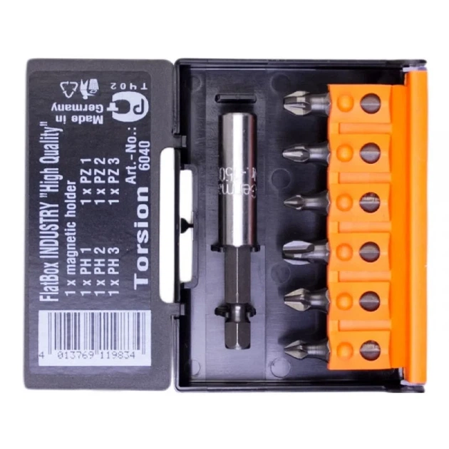 Набір біт USH Industry 1/4" PH1 PH2 PH3 PZ1 PZ2 PZ3 з магнітним тримачем 7 предметів U0006040 - зображення 2