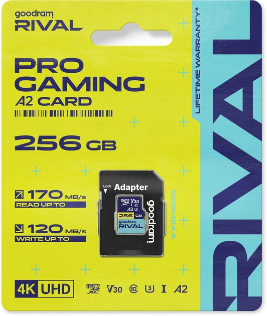 Карта пам'яті GoodRam RIVAL microSDXC 256GB V30 A2 (UHS I U3) + ad (7284593) - зображення 3