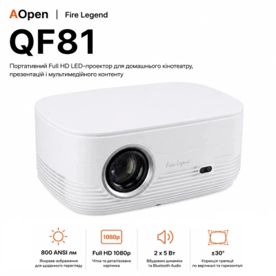 Проектор AOpen QF81 (MR.P0K11.001) - Фото 5 Проектор AOpen QF81 (MR.P0K11.001) - изображение 5