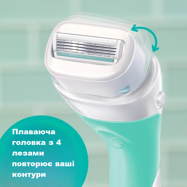Жіноча бритва, що не потребує гелю для гоління, Schick Intuition Sensitive Care з 2 змінними касетами - зображення 6