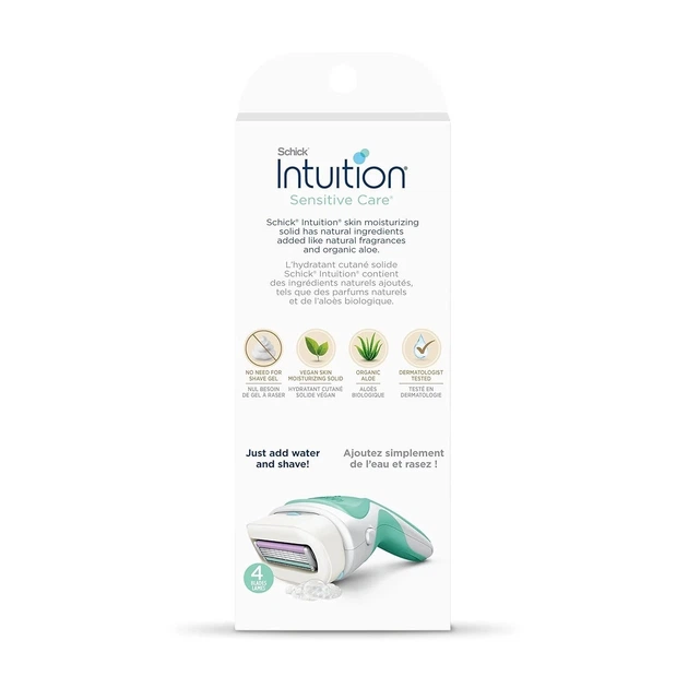 Жіноча бритва, що не потребує гелю для гоління, Schick Intuition Sensitive Care з 2 змінними касетами - зображення 9