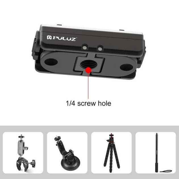 Магнитный быстросъемный крепеж Puluz PU965B 1/4" для экшн-камер Insta360, GoPro и DJI - изображение 4