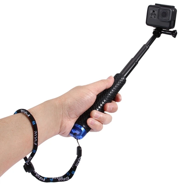 Селфи палка 19-49 см Puluz PU150 для экшн камер GoPro, Insta360, DJI компактный монопод для путешествий и видеосъемки - изображение 2