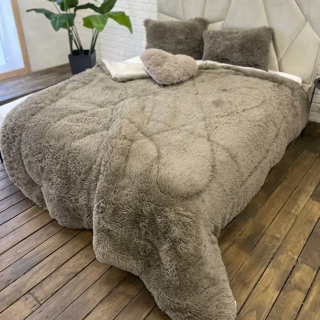 Ковдра всесезонна Grass Ведмідь плюшеве хутро з коротким ворсом 200x230 см бежевий (tra70) - Фото 1 Ковдра всесезонна Grass Ведмідь плюшеве хутро з коротким ворсом 200x230 см бежевий (tra70) - зображення 1