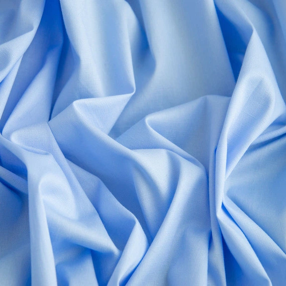 Ткань поплин cotton IDEIA 120 г/м2 140 см натуральная хлопковая ткань с эластаном для одежды и текстиля голубая - изображение 2